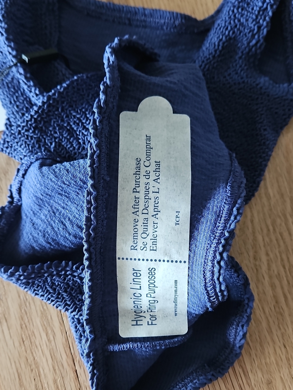 ✨️NWT! Bond-Eye Madison Blue Crinkle One Piece Swimsuit OS - Picture 6 of 7